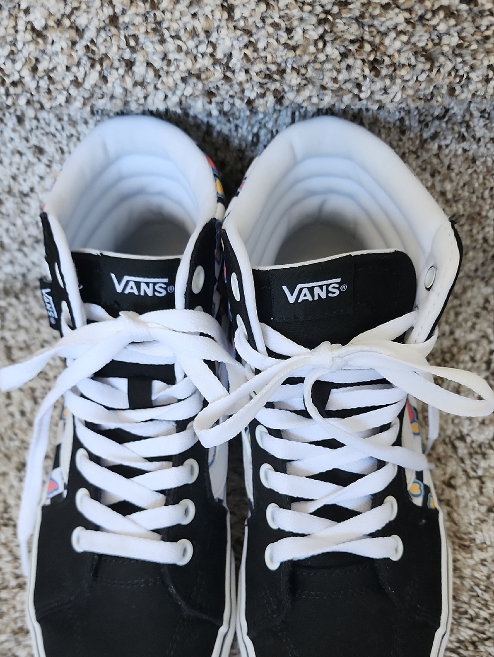 Vans womens High-Top Sneakers butterfly checkered Pattern Canvas Sneakers Sz 6.5 - Picture 5 of 12
